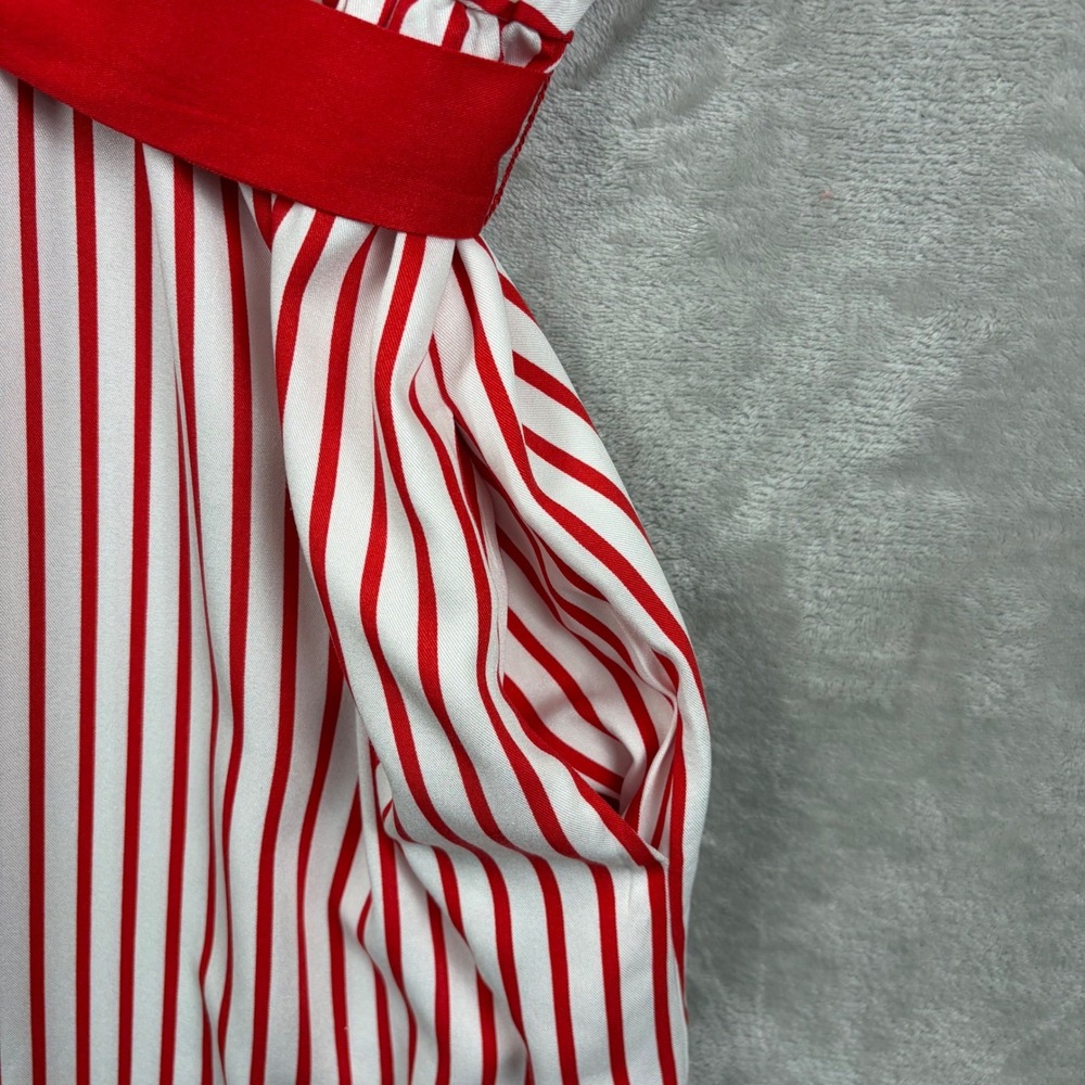 Hell Bunny Ahoy Dress XL UK 16 Red White Striped Nautical Retro Button Summer - Picture 7 of 14